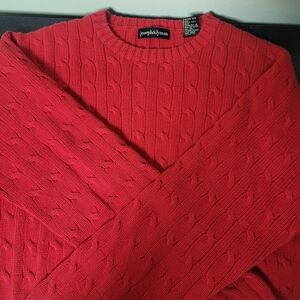 Joseph Red Cable Knit Crewneck Sweater for Men